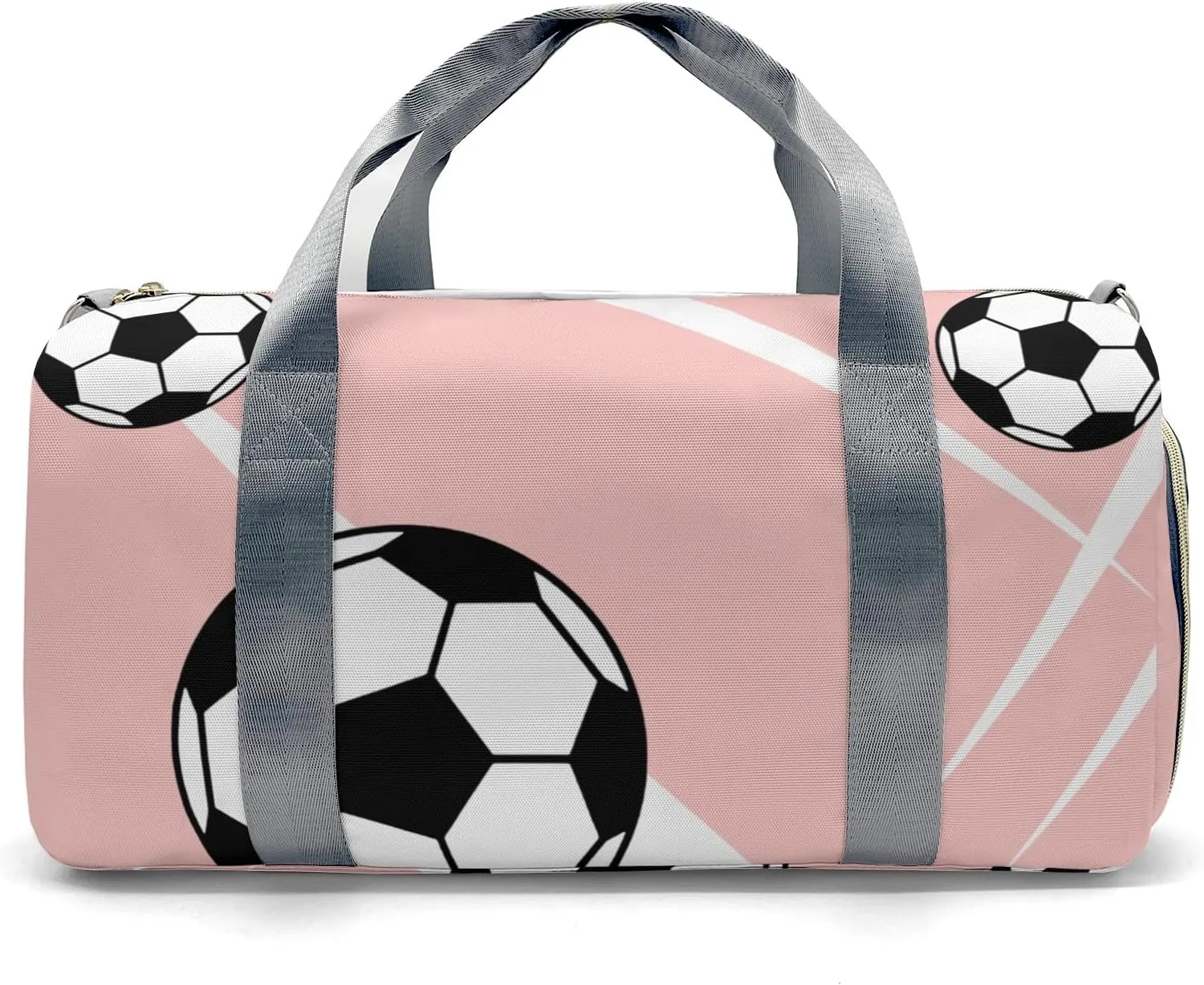 Sport Soccer Number Team Peach Personalized Duffel Bag Custom Women Men Multi-Function Travel Bag Gym Sports Bag Gymnastic Yoga Bag Carry On Overnight Weekend Duffel Bags