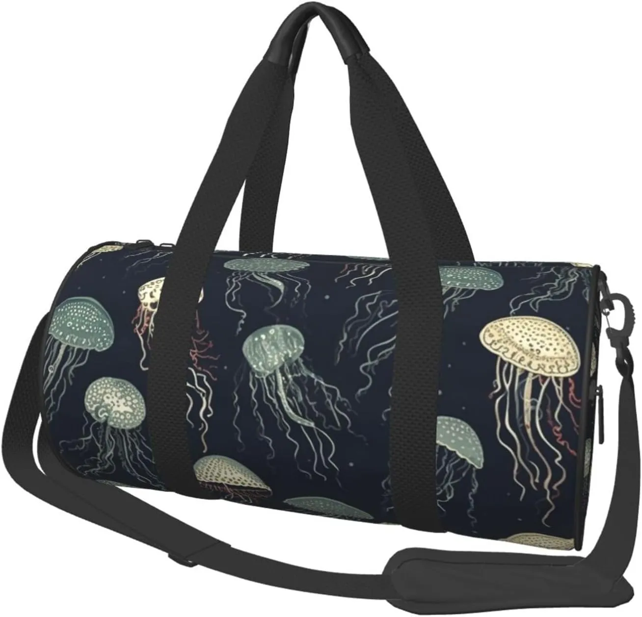 Sports Gym Bag for Women Men Travel Duffel Bag Tote Weekender Bag Carry on Overnight Bag for Travel Swimming Fitness Workout Sports Jellyfish Pattern Duffle Bag