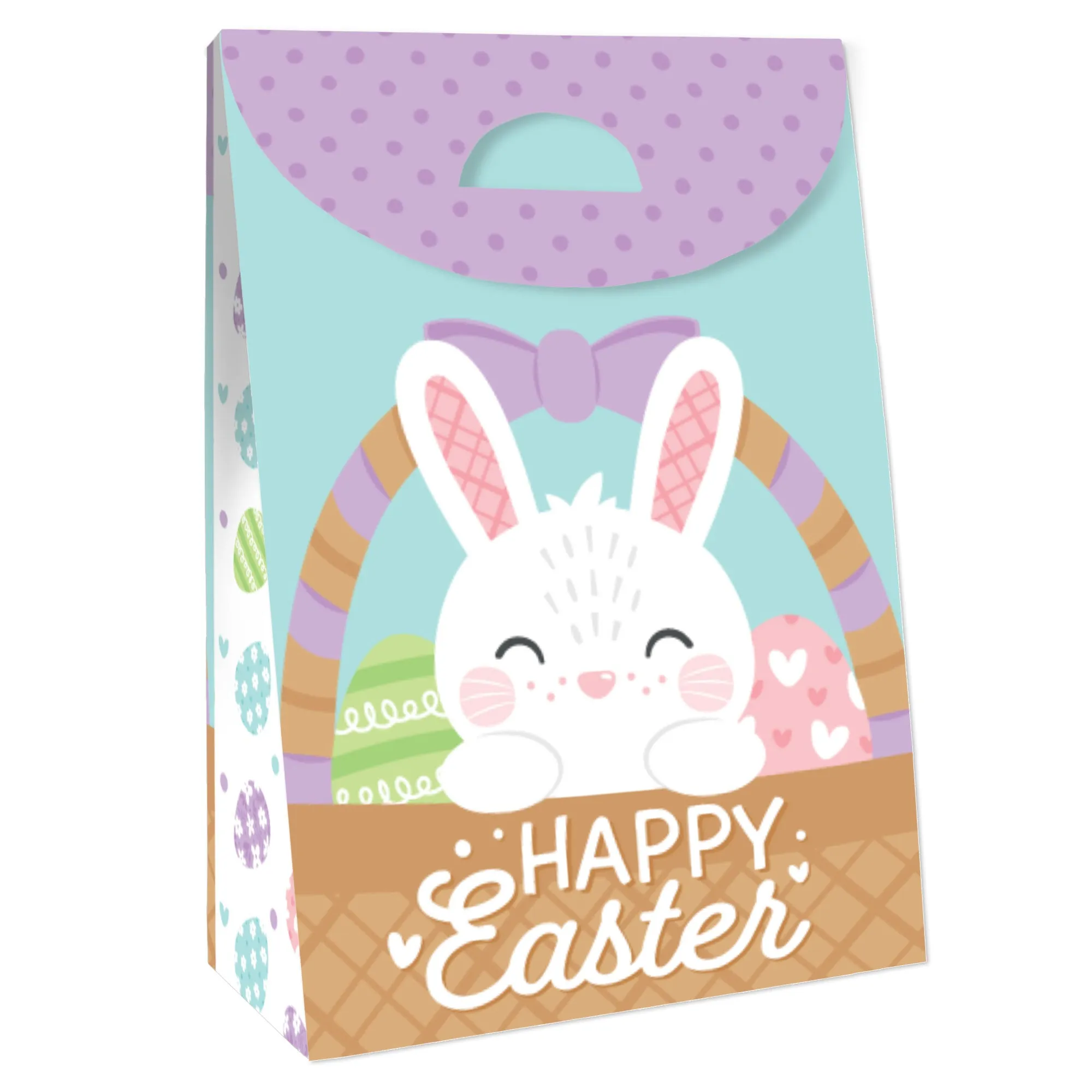 Spring Easter Bunny - Happy Easter Gift Favor Bags - Party Goodie Boxes - Set of 12
