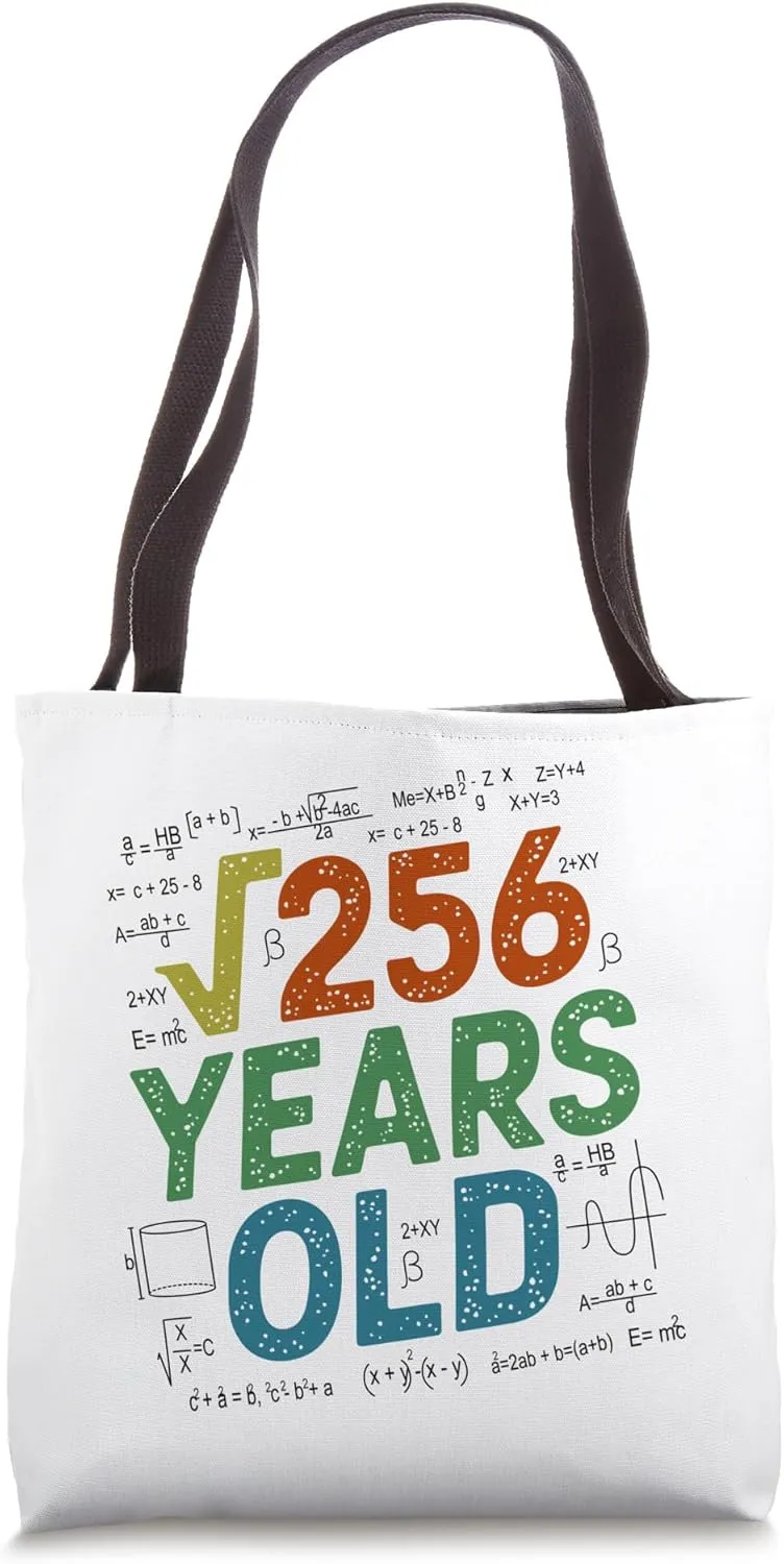 Square Root Of 256 16th Birthday, Mathematics Tote Bag