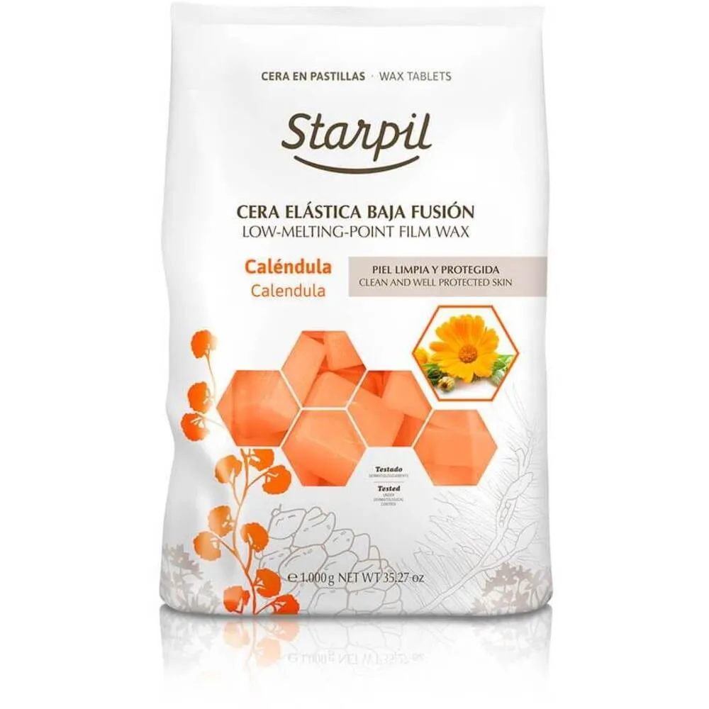 Starpil Calendula Film Wax - Stripless Hard Wax Tablets from Spain / 1 Kg. (2.2 Lbs.) Bag of Tablets X 2 Bags = 2 Kg. (4.4 Lbs.) Case