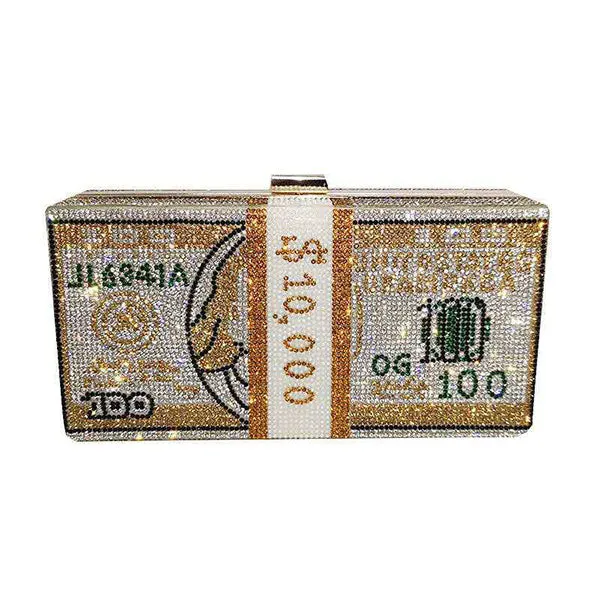 storexq Dollar Pattern Unique Rhinestone Bag