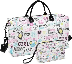 susiyo Travel Duffel Bag Motivation Slogan Sport Phrases Quilted Gym Bag Weekender Overnight Bags with Small Makeup Pouch