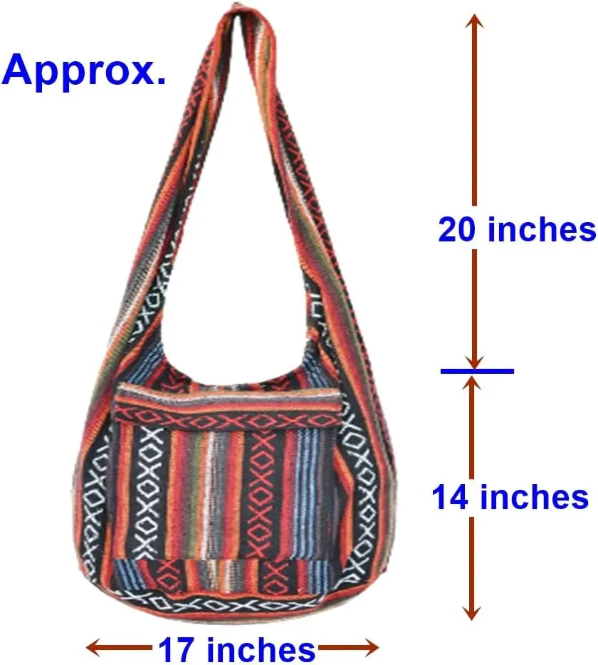 Taweengam Hippie Bag Boho Purse Ethnic Style Crossbody Shoulder Bags Everyday Tourist Handbag for Ladys Women Men