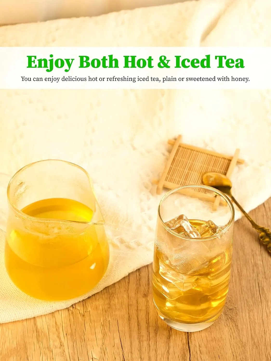 TeeLux Decaf Green Tea Bags, Pure Decaffeinated Green Tea, Super Antioxidant, Hot & Iced Tea, 200 Count