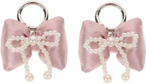 TENDYCOCO Bow Decoration Unique Keychains Cheer Bracelet Pearl Car Key Fake Pearl Bowknot Keychain Ballet Keychain