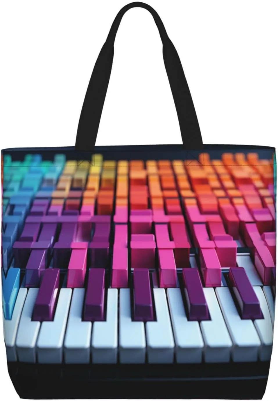 Tote Bag for Women Grocery Bag Reusable Shopping Bag Dolphin in the coral reef Handbag Foldable Shoulder Bag