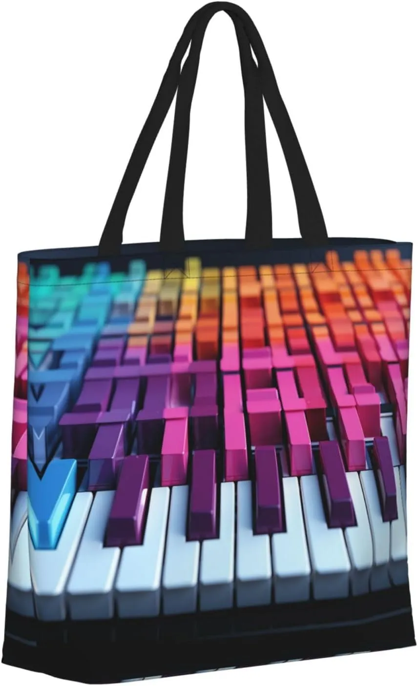 Tote Bag for Women Grocery Bag Reusable Shopping Bag Dolphin in the coral reef Handbag Foldable Shoulder Bag