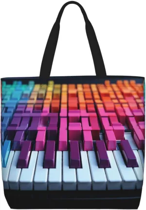 Tote Bag for Women Grocery Bag Reusable Shopping Bag Dolphin in the coral reef Handbag Foldable Shoulder Bag