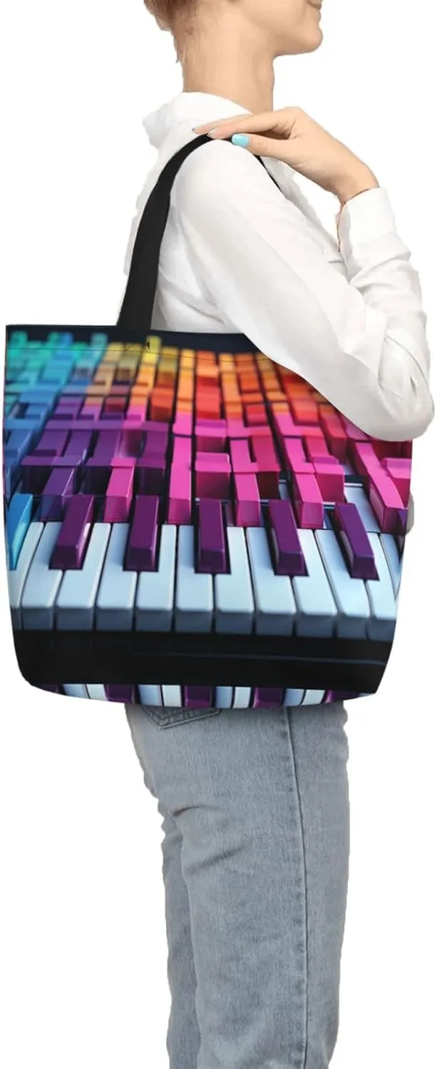 Tote Bag for Women Grocery Bag Reusable Shopping Bag Dolphin in the coral reef Handbag Foldable Shoulder Bag