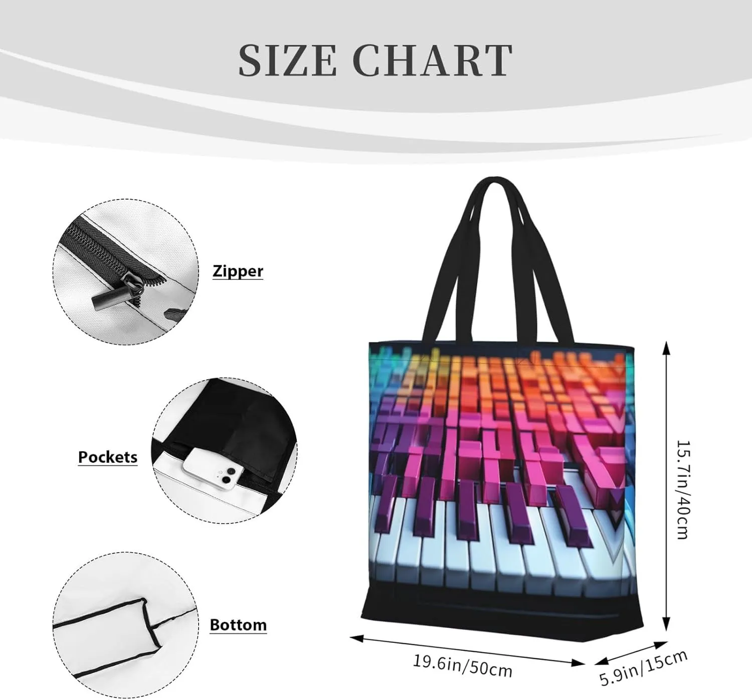 Tote Bag for Women Grocery Bag Reusable Shopping Bag Dolphin in the coral reef Handbag Foldable Shoulder Bag