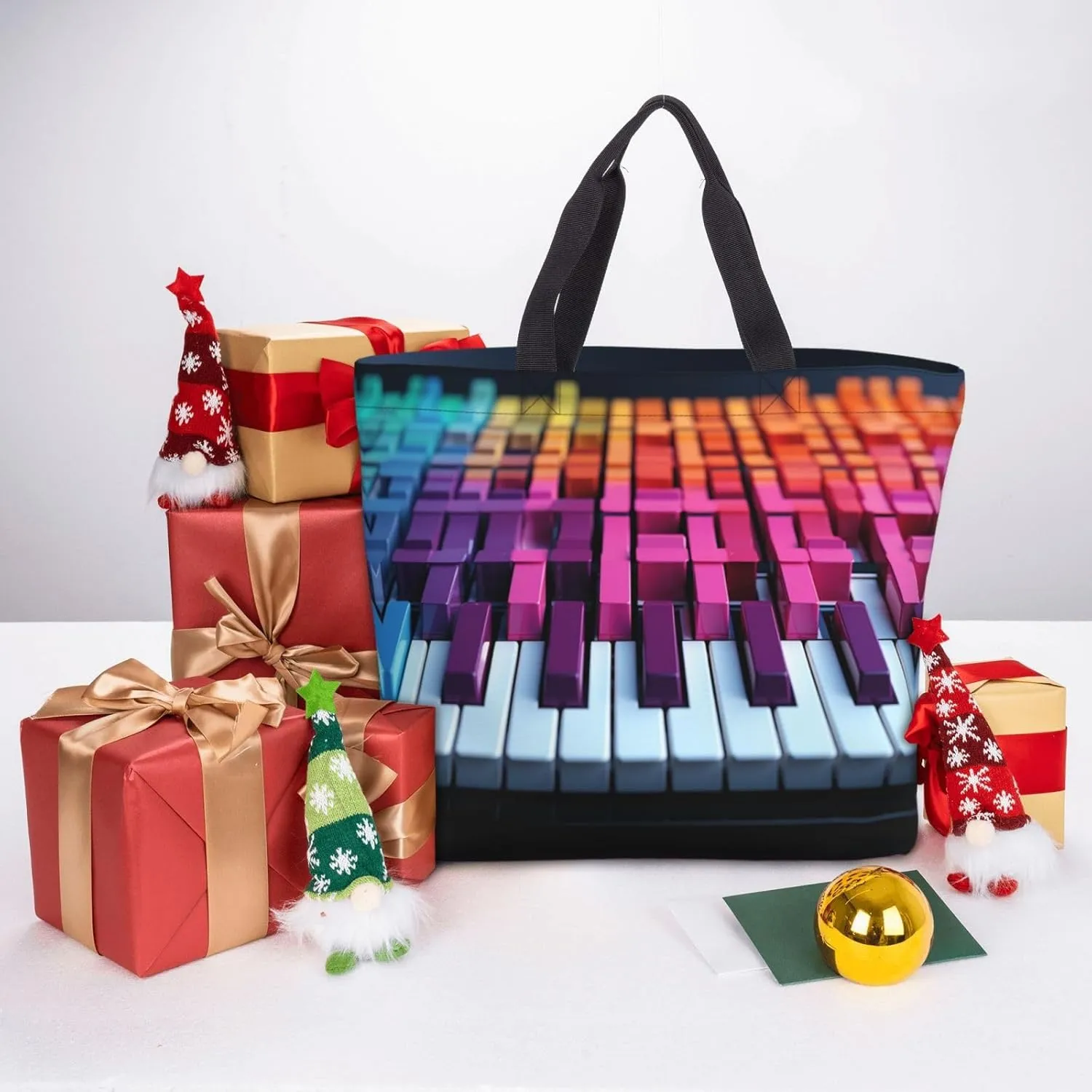 Tote Bag for Women Grocery Bag Reusable Shopping Bag Dolphin in the coral reef Handbag Foldable Shoulder Bag