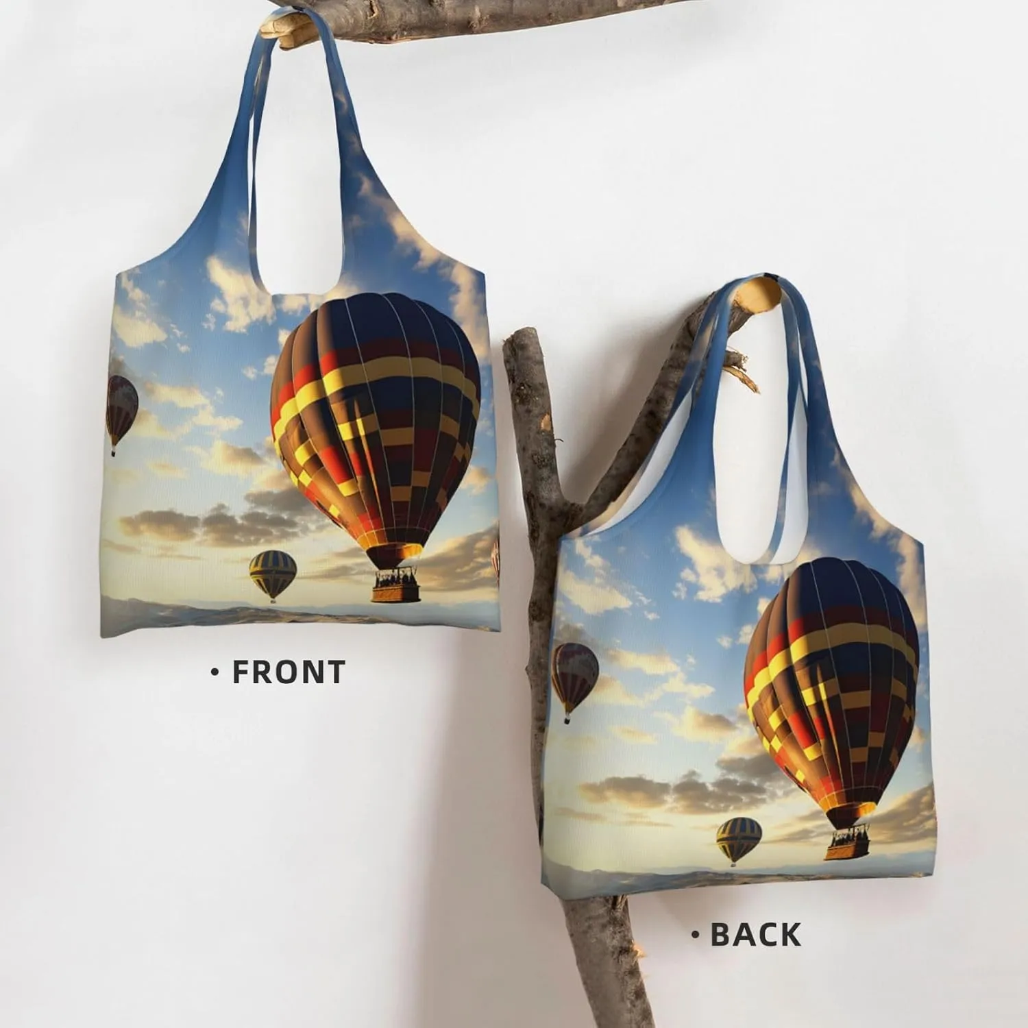 Tote Bag for Women Reusable Grocery Bag Canvas Shopping Bag black bird pattern Handbag Foldable Shoulder Bag