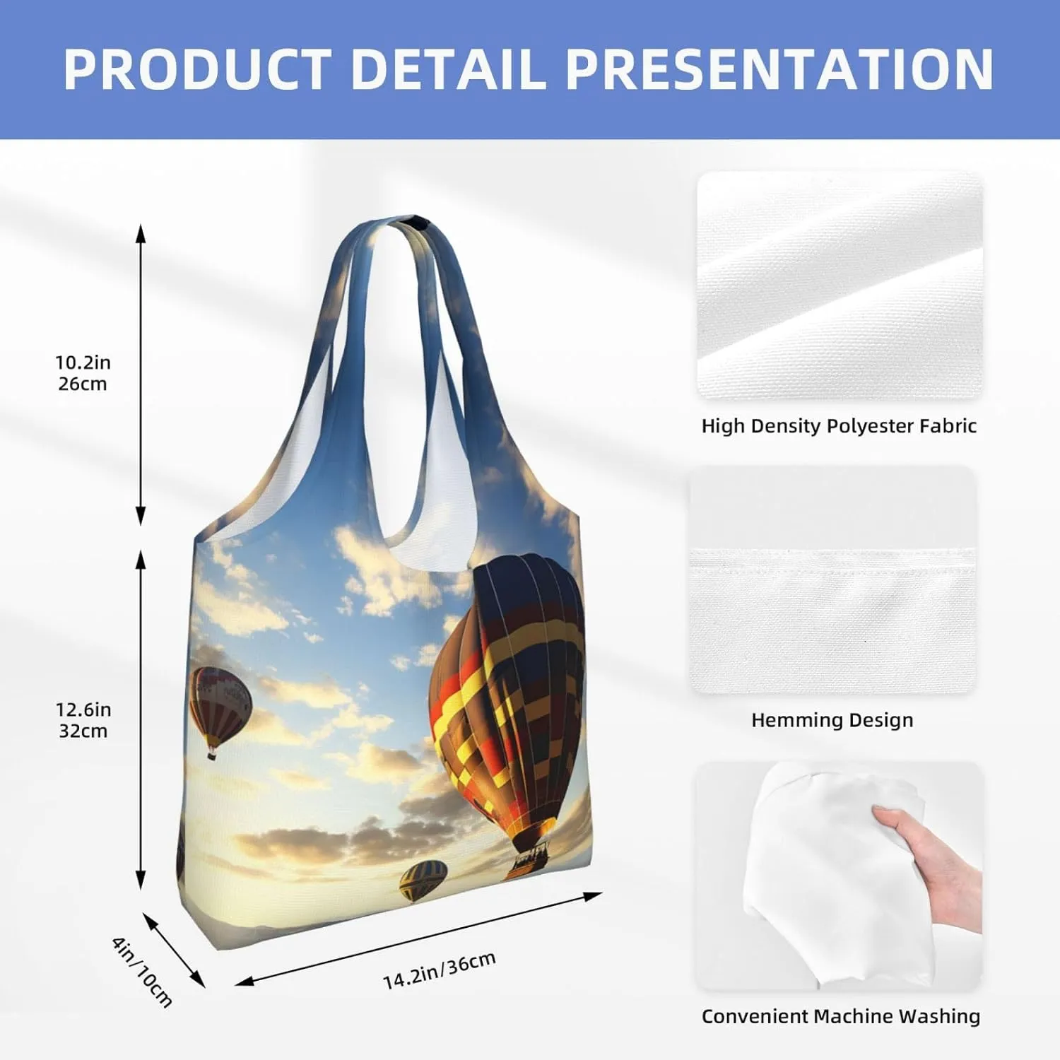 Tote Bag for Women Reusable Grocery Bag Canvas Shopping Bag black bird pattern Handbag Foldable Shoulder Bag