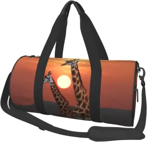 Travel Bag For Women,Giraffe At Sunset Print Personal Item Duffle Bags,Weekend Travel Duffel Tote Bag,Travel Sport Gym Bag For Men,Airplane Travel Essentials For Flying