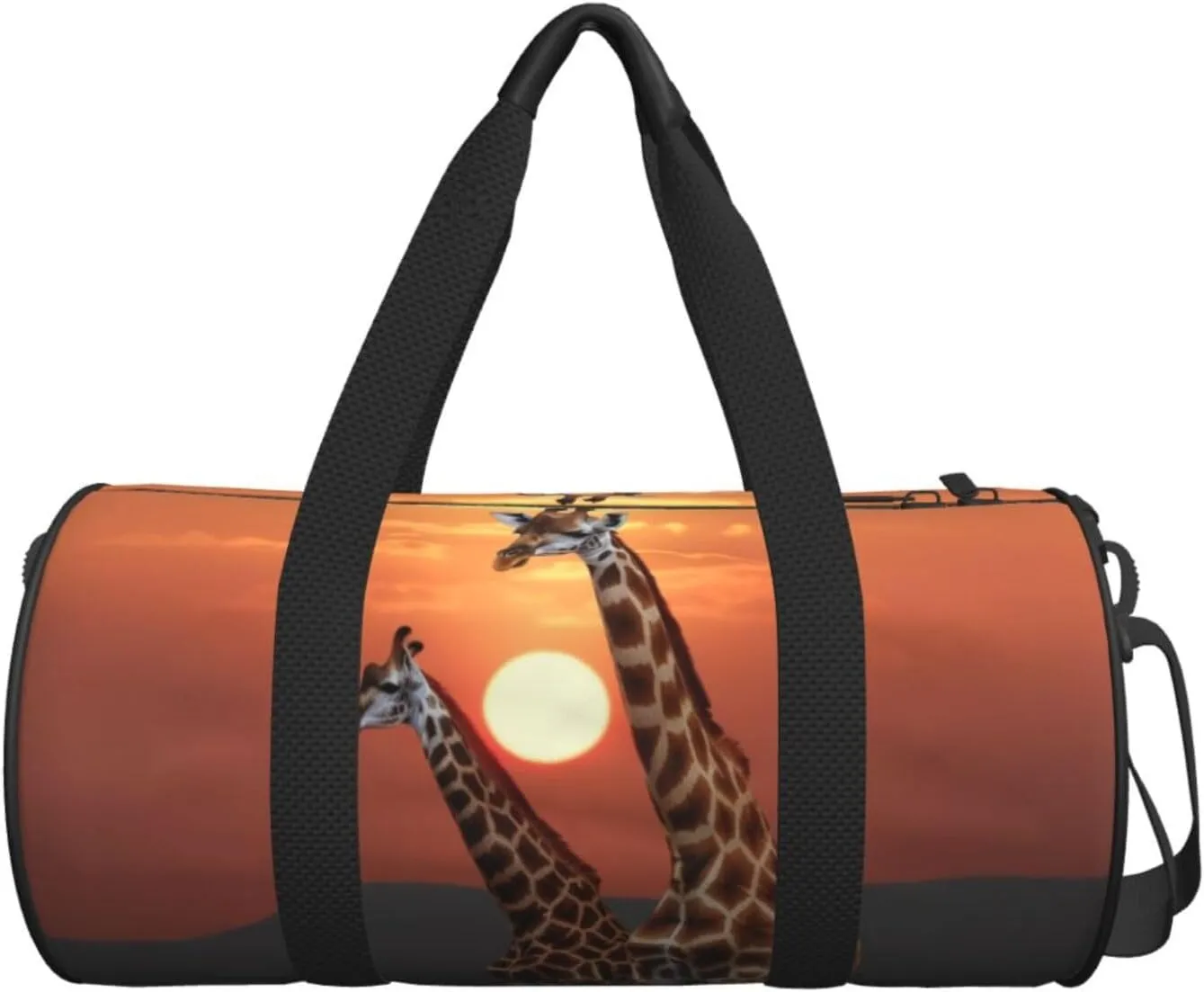 Travel Bag For Women,Giraffe At Sunset Print Personal Item Duffle Bags,Weekend Travel Duffel Tote Bag,Travel Sport Gym Bag For Men,Airplane Travel Essentials For Flying