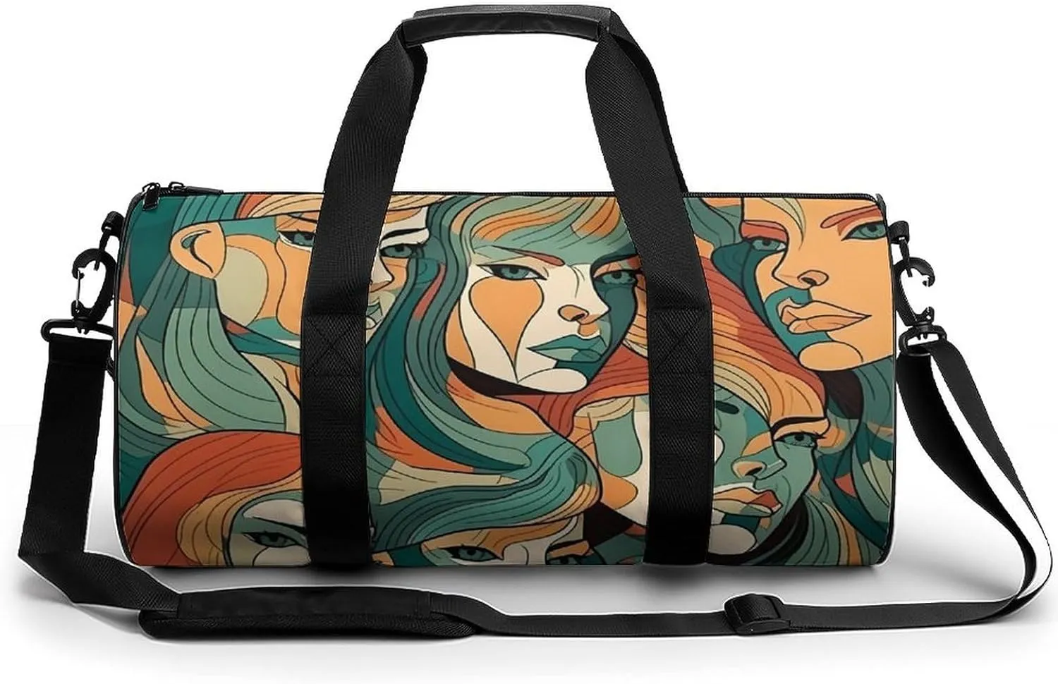 Travel Duffel Bag Weekender Bags for Men Women Large Capacity Overnight Bags Expressive Lines Travel Sports Gym Bag Canvas Carry On Tote Bags for Travel Yoga
