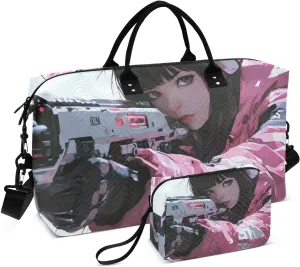 Travel Duffel Bag Woman Anime Cool, Gym Bags with Multiple Interior Pockets for Men Women Toiletry Purse Included 20.5”x 1.9” x 13.8”