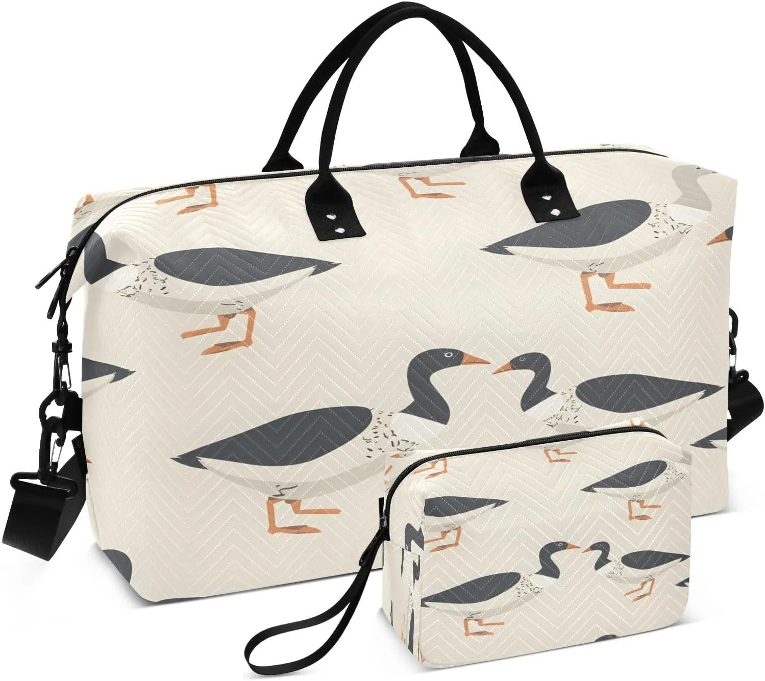 Travel Duffle Bag Weekender Bags Overnight Bag with Toiletry Bag Gym Duffel Bag Many Wild Geese for Travel Business Trips Sport