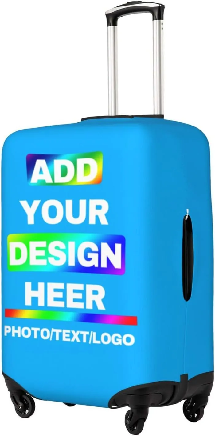 Travel Suitcase Cover Design Your Name Photo Text LOGO Customized Elastic Suitcase Protector Personalized Suitcase Covers For Luggage