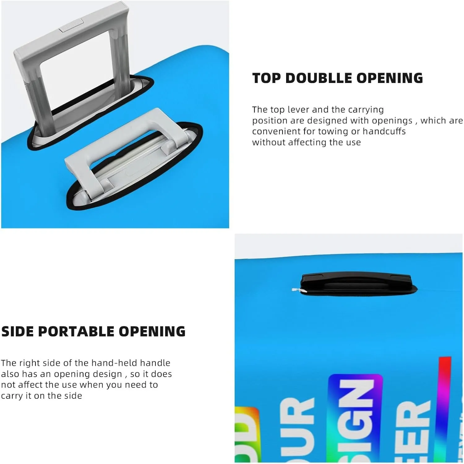 Travel Suitcase Cover Design Your Name Photo Text LOGO Customized Elastic Suitcase Protector Personalized Suitcase Covers For Luggage