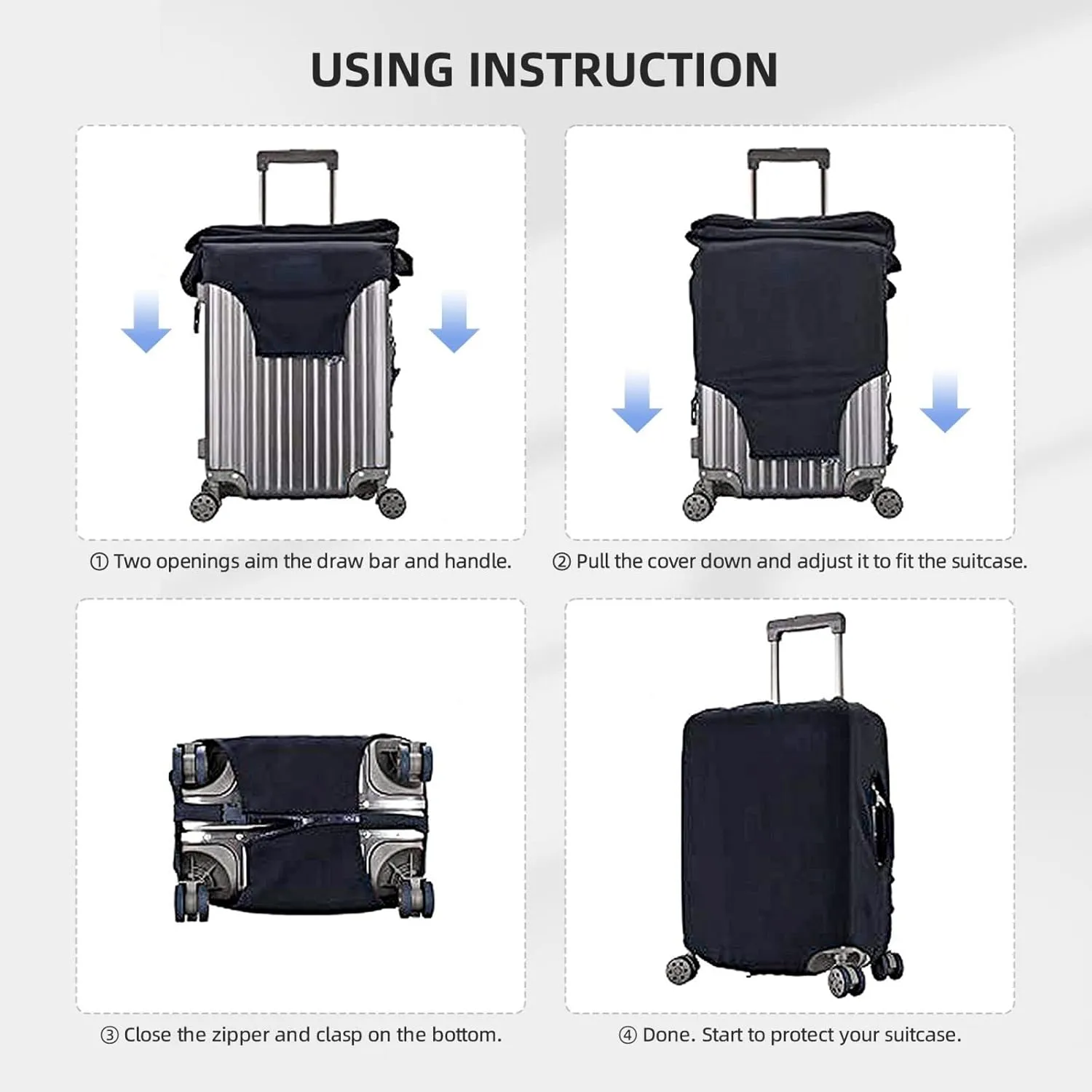 Travel Suitcase Cover Design Your Name Photo Text LOGO Customized Elastic Suitcase Protector Personalized Suitcase Covers For Luggage