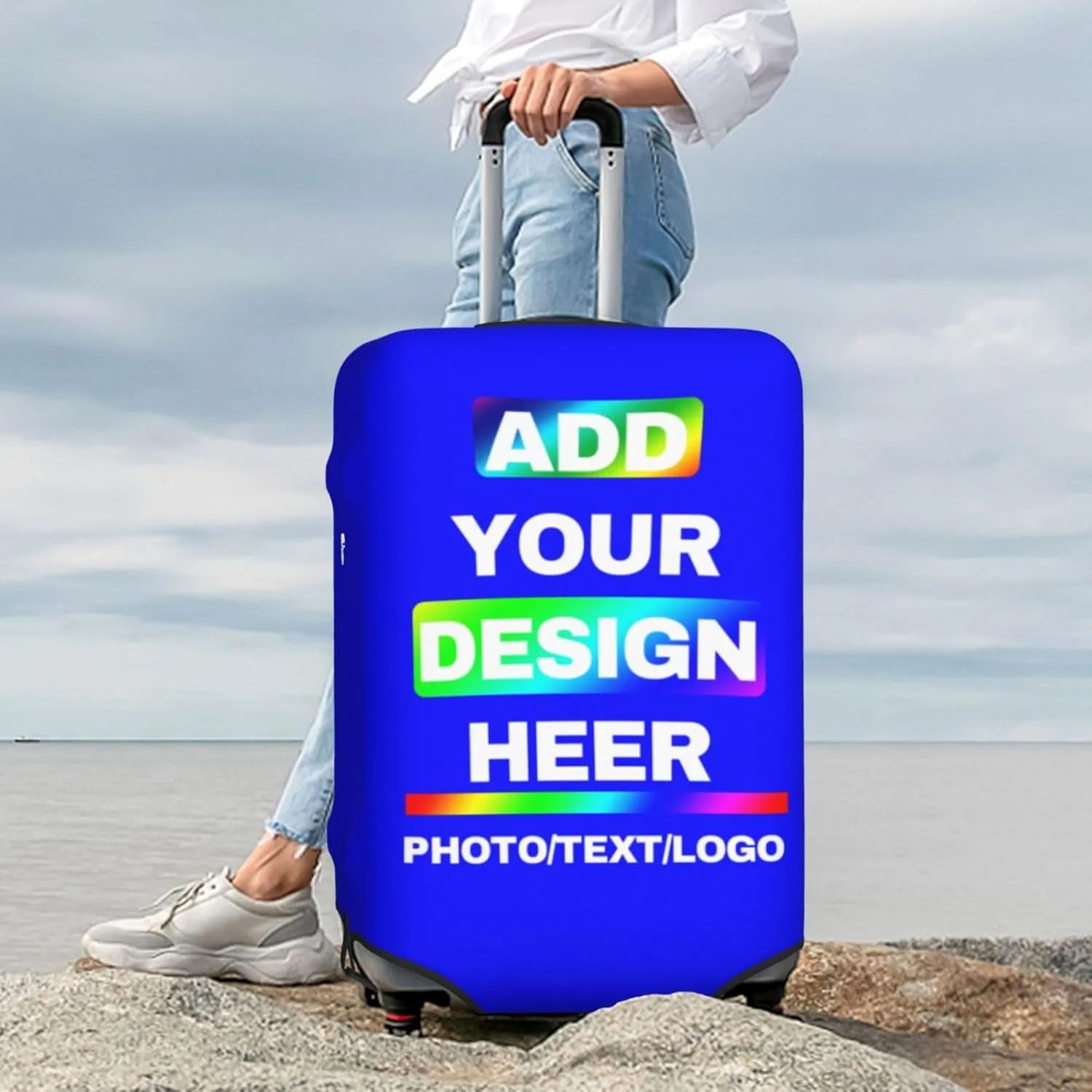 Travel Suitcase Cover Design Your Name Photo Text LOGO Customized Washable Travel Suitcase Cover Personalized Suitcase Covers For Luggage