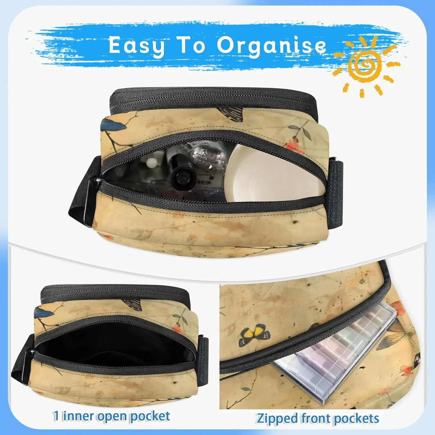 TropicalLife Personalized Crossbody Bag for Women Men Custom Name Messenger Bags