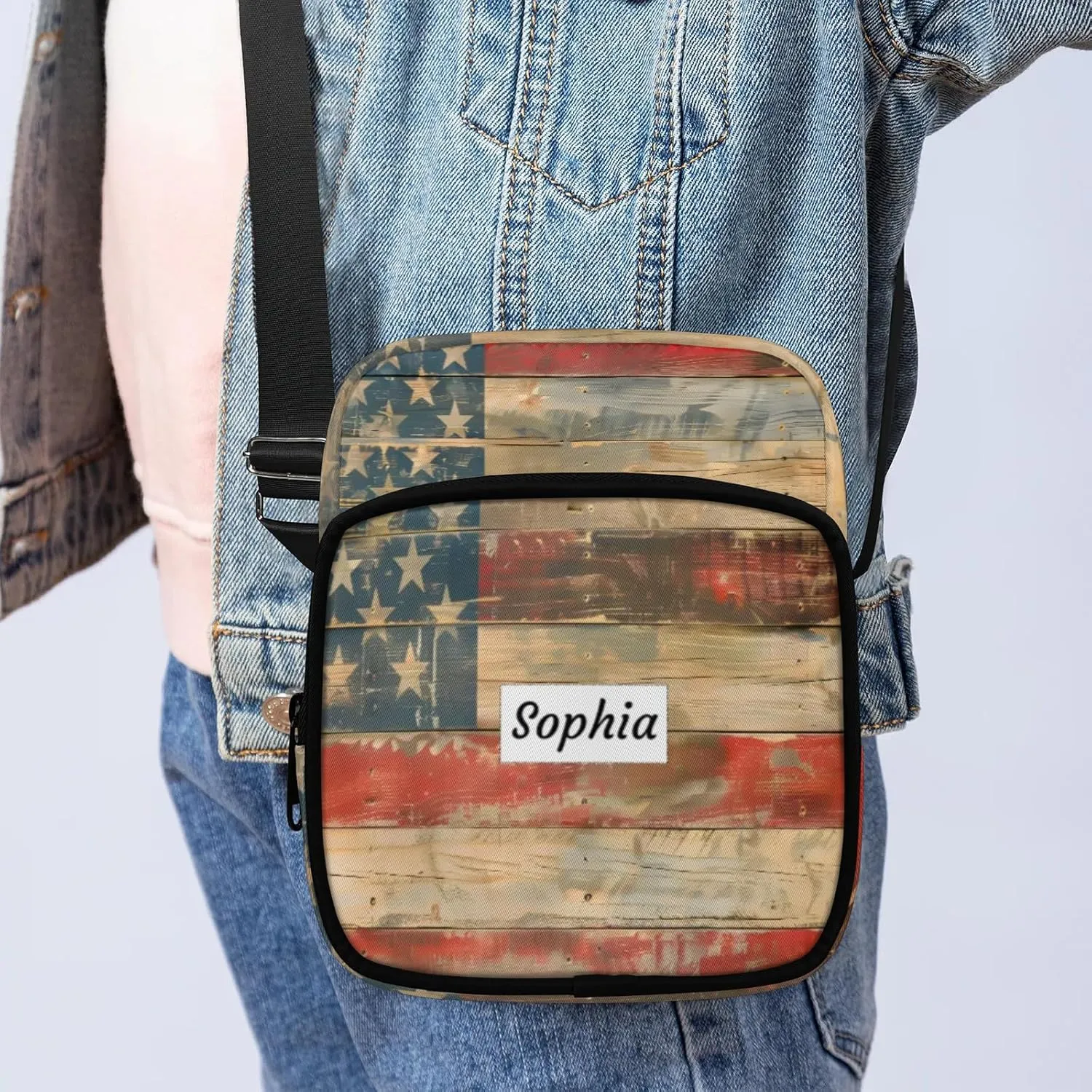 TropicalLife Personalized Crossbody Bag for Women Men Custom Name Messenger Bags