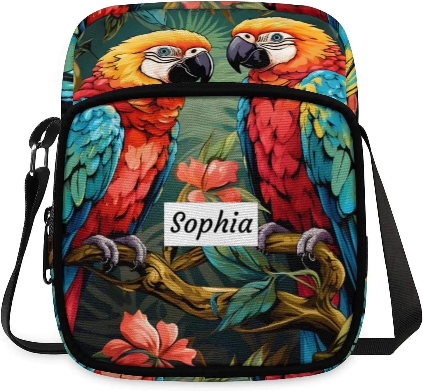 TropicalLife Personalized Crossbody Bag for Women Men Custom Name Messenger Bags