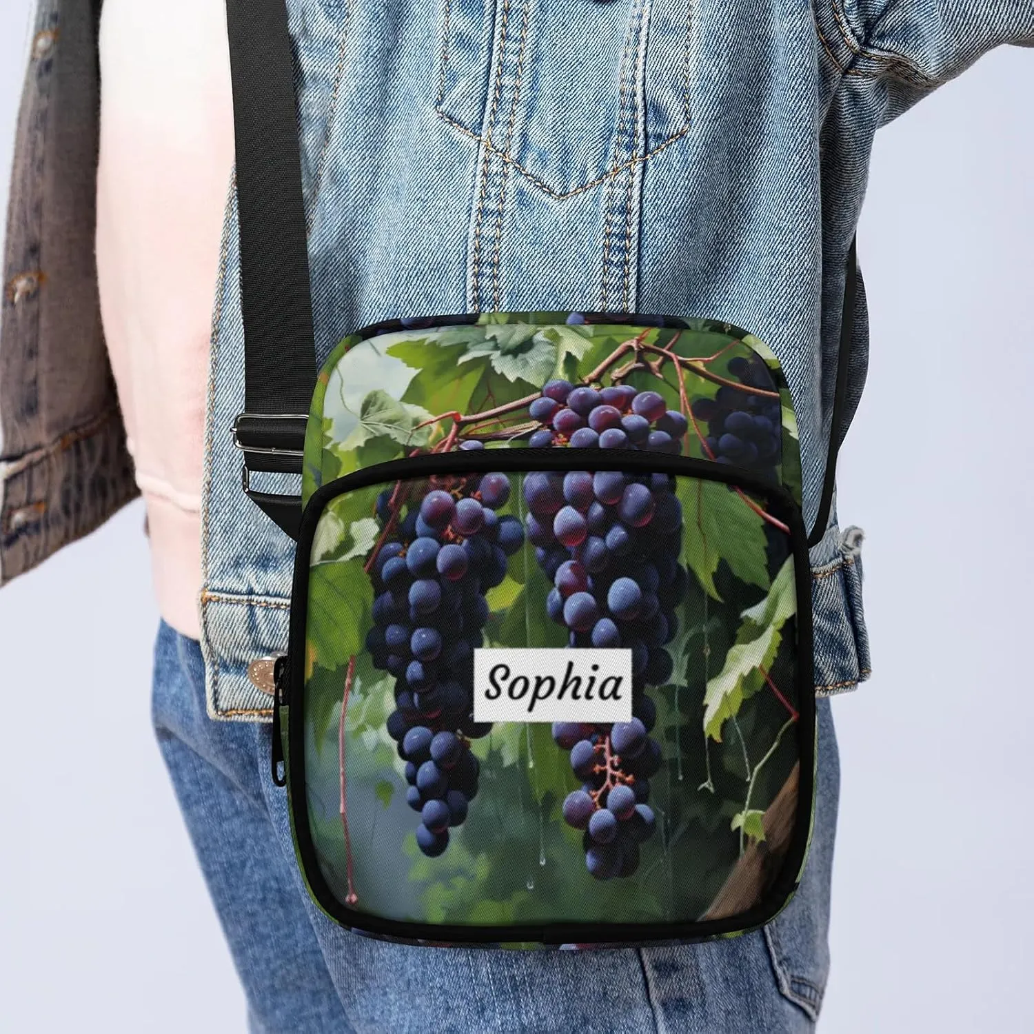 TropicalLife Personalized Crossbody Bag for Women Men Custom Name Messenger Bags