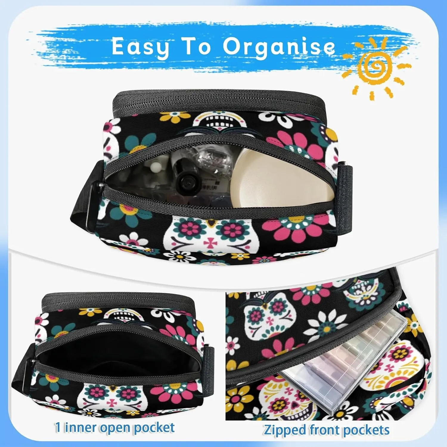 TropicalLife Personalized Crossbody Bag for Women Men Custom Name Messenger Bags