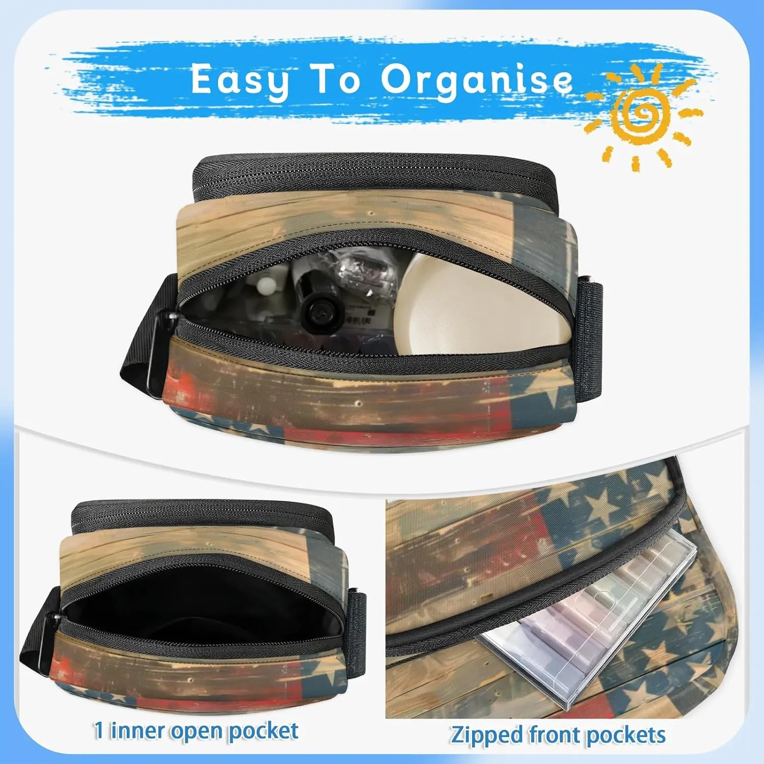 TropicalLife Personalized Crossbody Bag for Women Men Custom Name Messenger Bags
