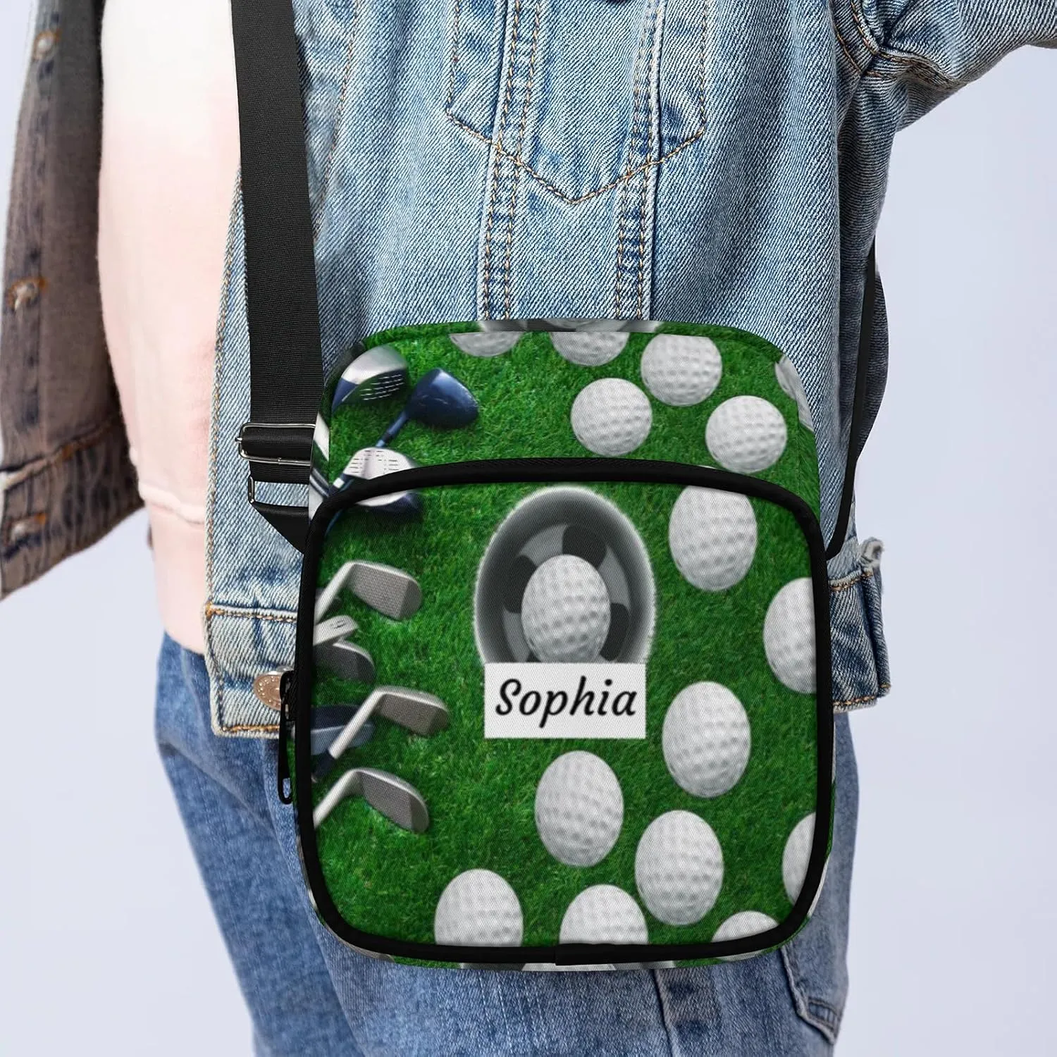 TropicalLife Personalized Crossbody Bag for Women Men Custom Name Messenger Bags