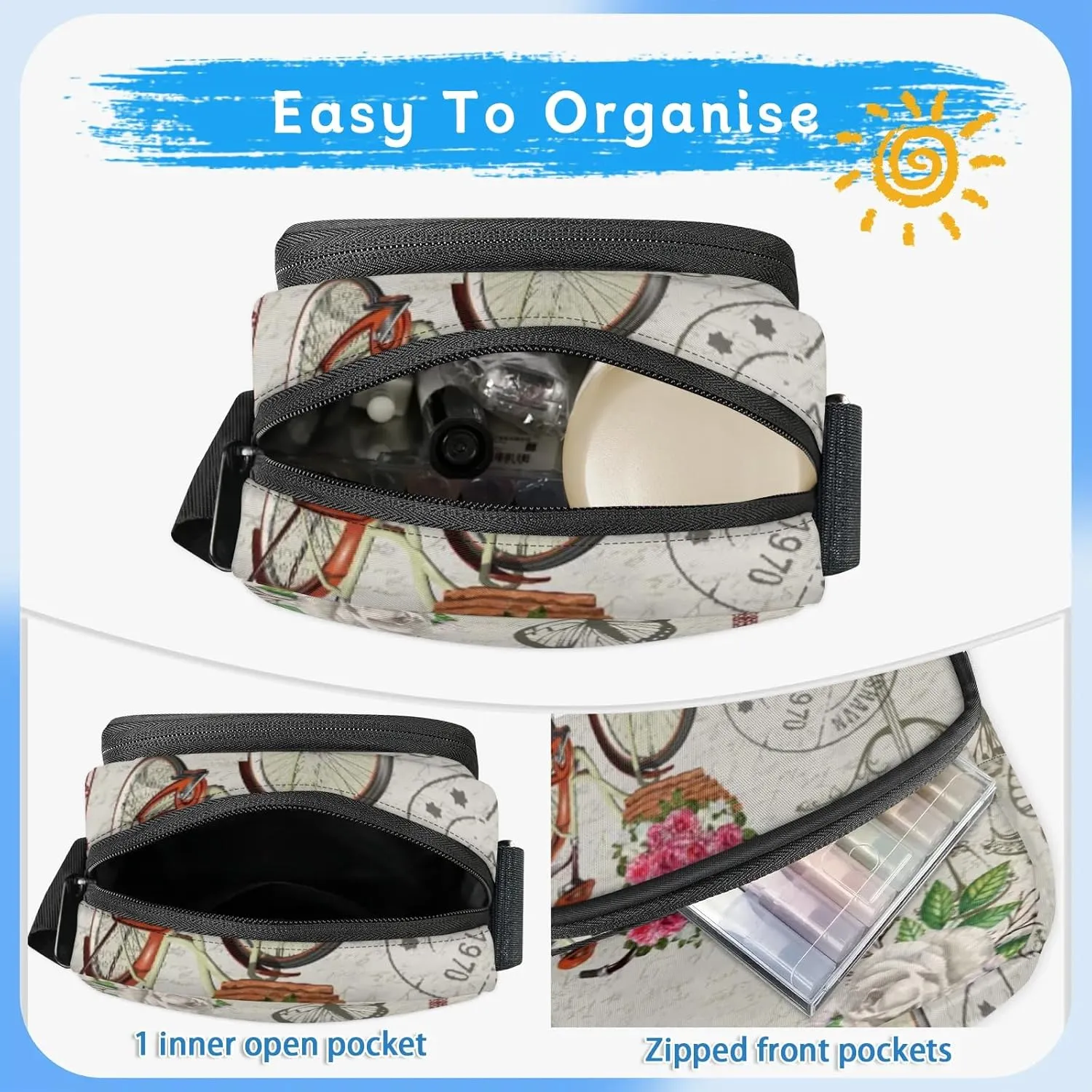 TropicalLife Personalized Crossbody Bag for Women Men Custom Name Messenger Bags