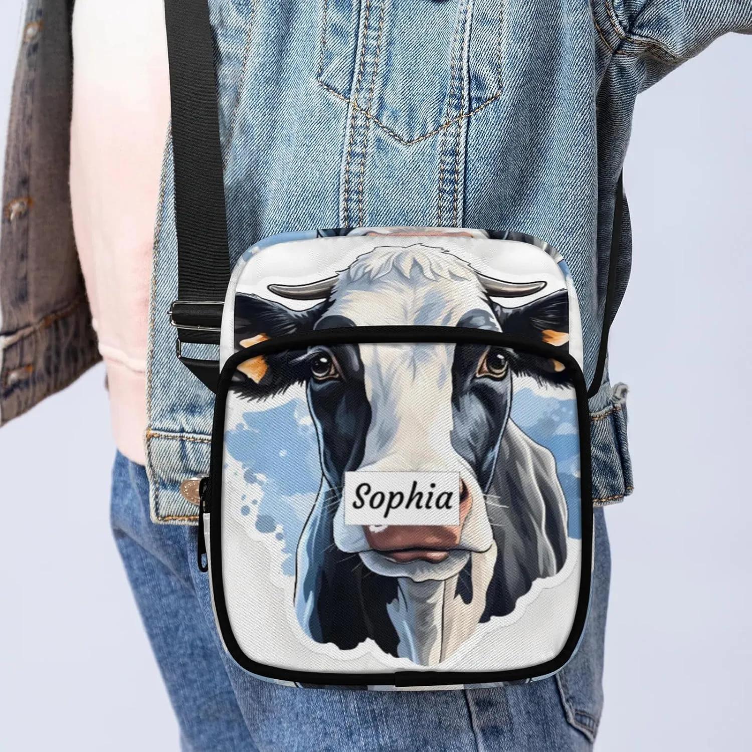 TropicalLife Personalized Crossbody Bag for Women Men Custom Name Messenger Bags