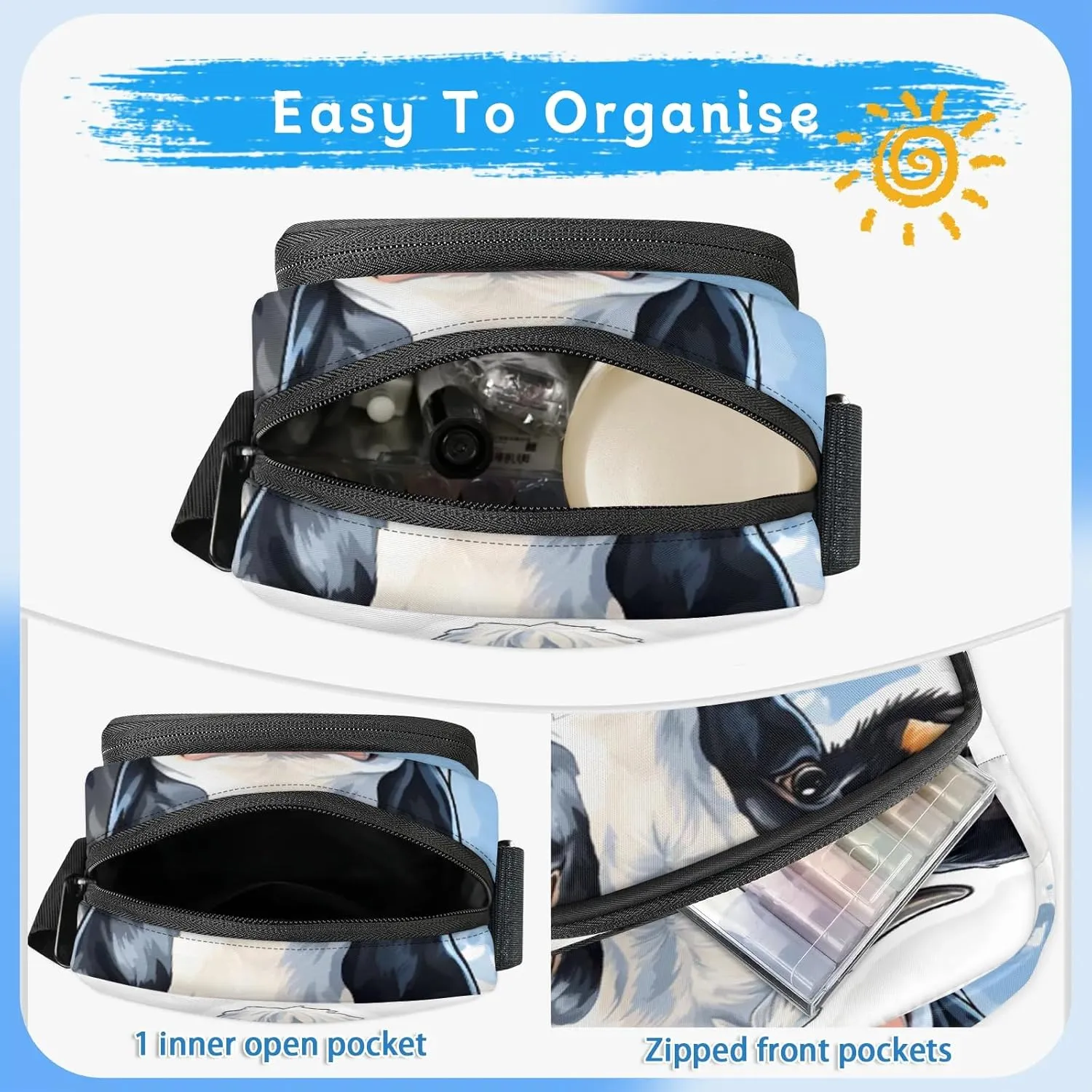 TropicalLife Personalized Crossbody Bag for Women Men Custom Name Messenger Bags