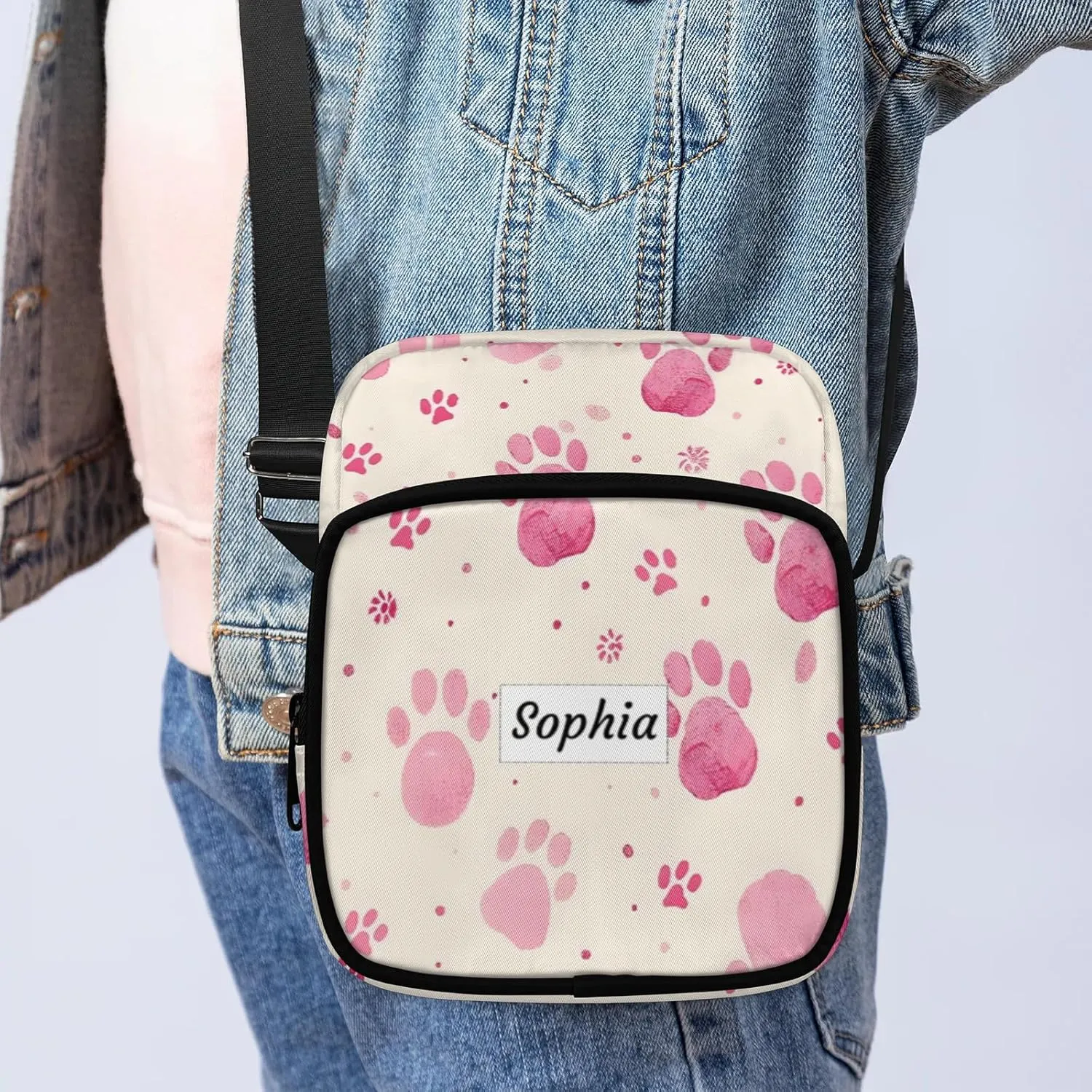 TropicalLife Personalized Crossbody Bag for Women Men Custom Name Messenger Bags