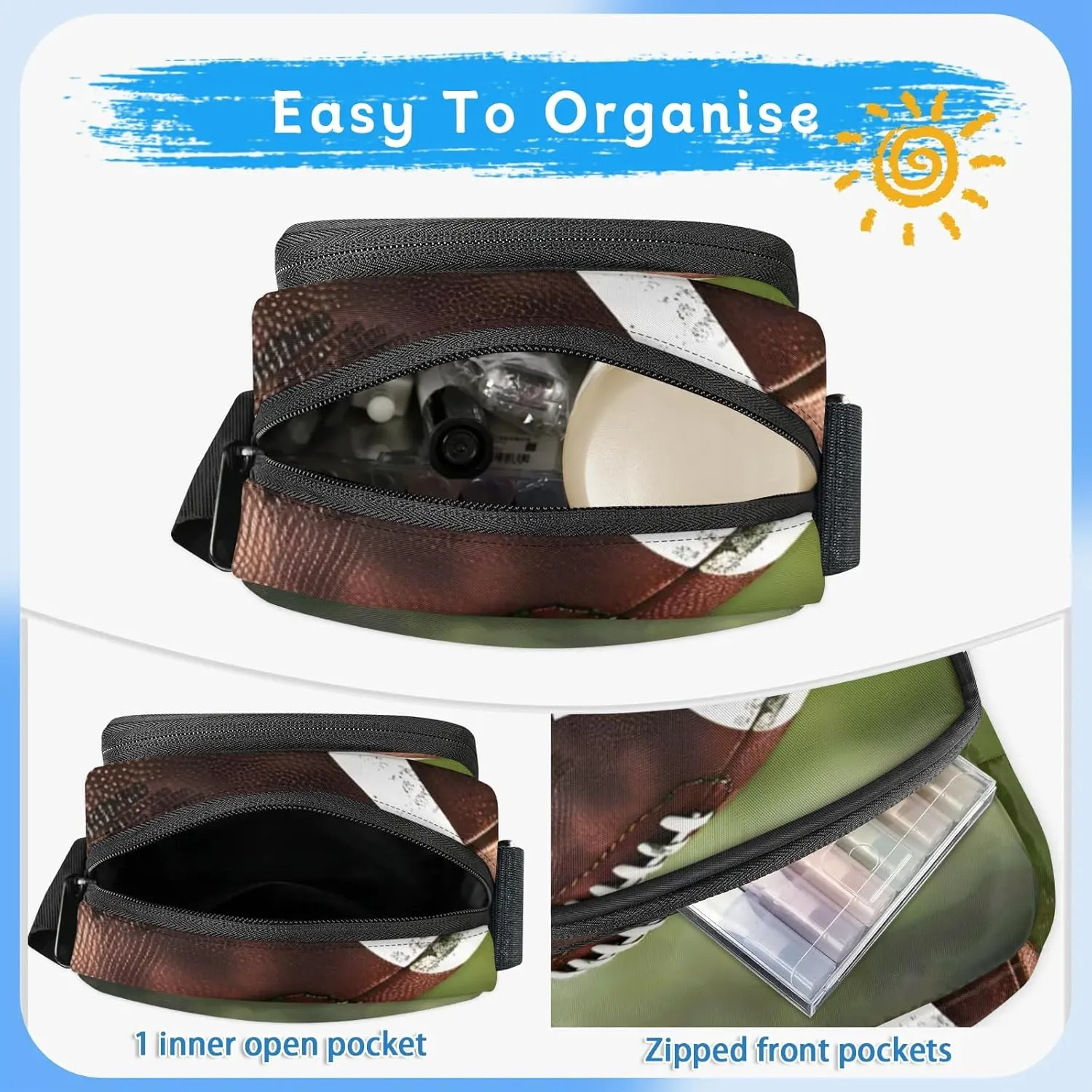 TropicalLife Personalized Crossbody Bag for Women Men Custom Name Messenger Bags