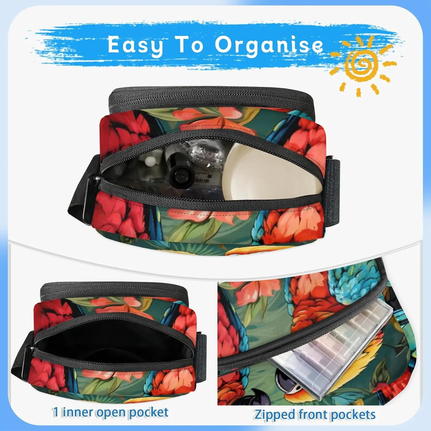 TropicalLife Personalized Crossbody Bag for Women Men Custom Name Messenger Bags