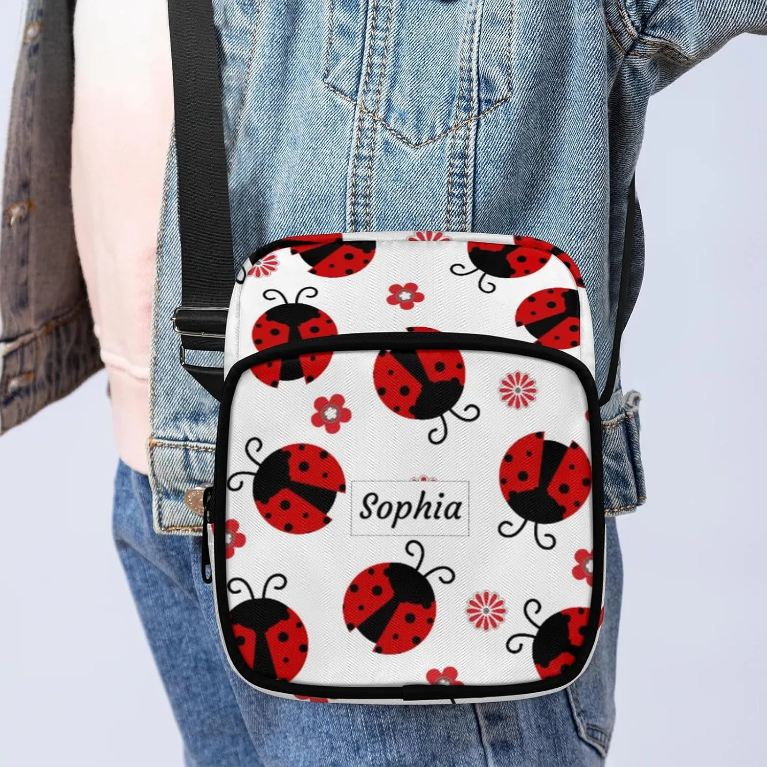 TropicalLife Personalized Crossbody Bag for Women Men Custom Name Messenger Bags