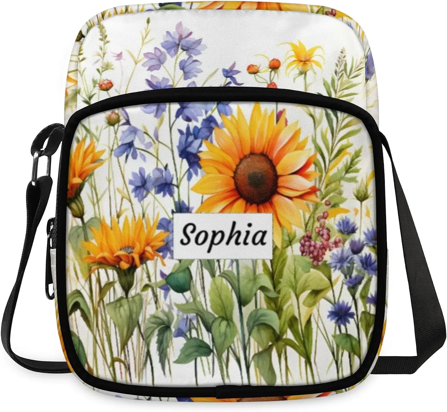 TropicalLife Personalized Crossbody Bag for Women Men Custom Name Messenger Bags