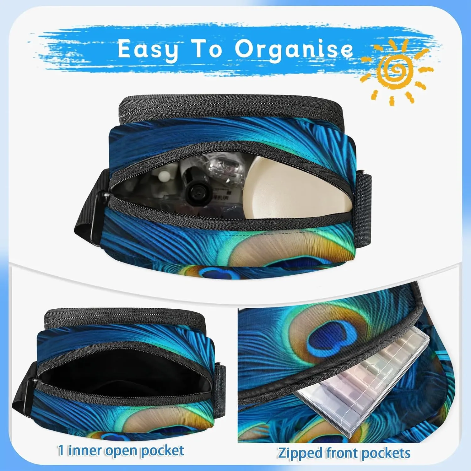 TropicalLife Personalized Crossbody Bag for Women Men Custom Name Messenger Bags