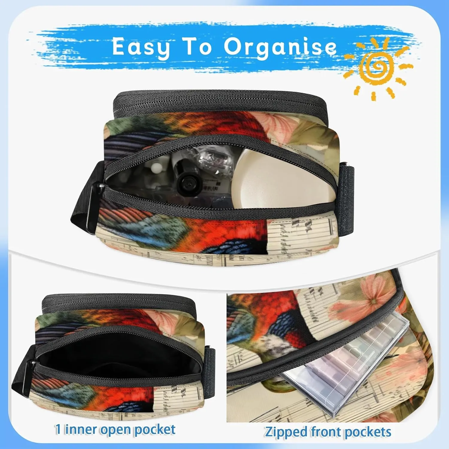 TropicalLife Personalized Crossbody Bag for Women Men Custom Name Messenger Bags