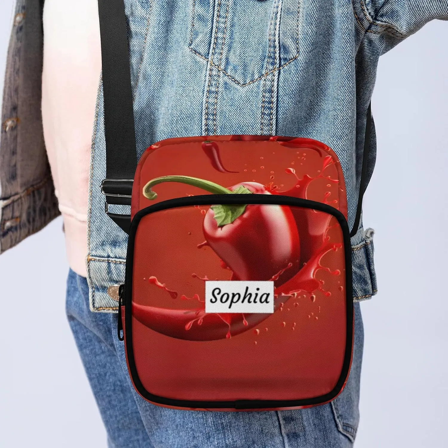 TropicalLife Personalized Crossbody Bag for Women Men Custom Name Messenger Bags