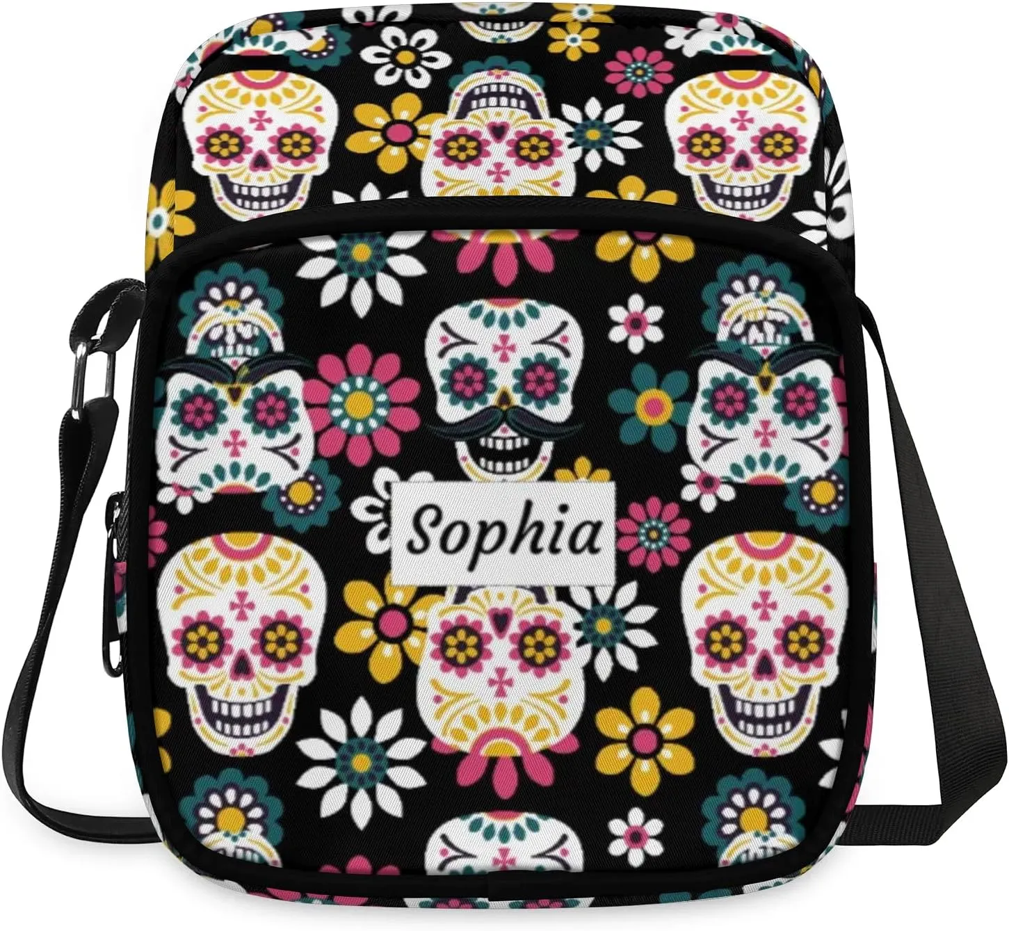 TropicalLife Personalized Crossbody Bag for Women Men Custom Name Messenger Bags