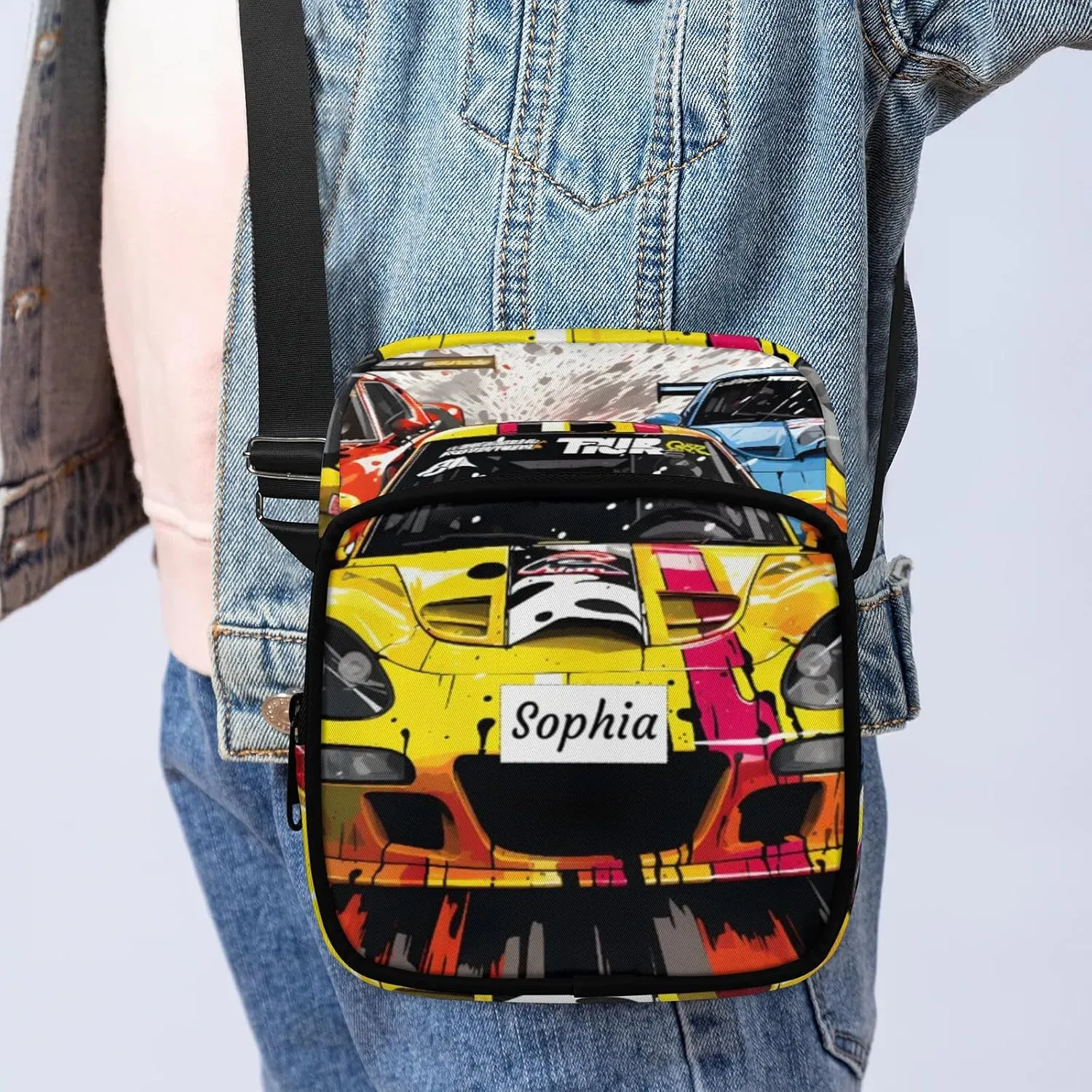 TropicalLife Personalized Crossbody Bag for Women Men Custom Name Messenger Bags