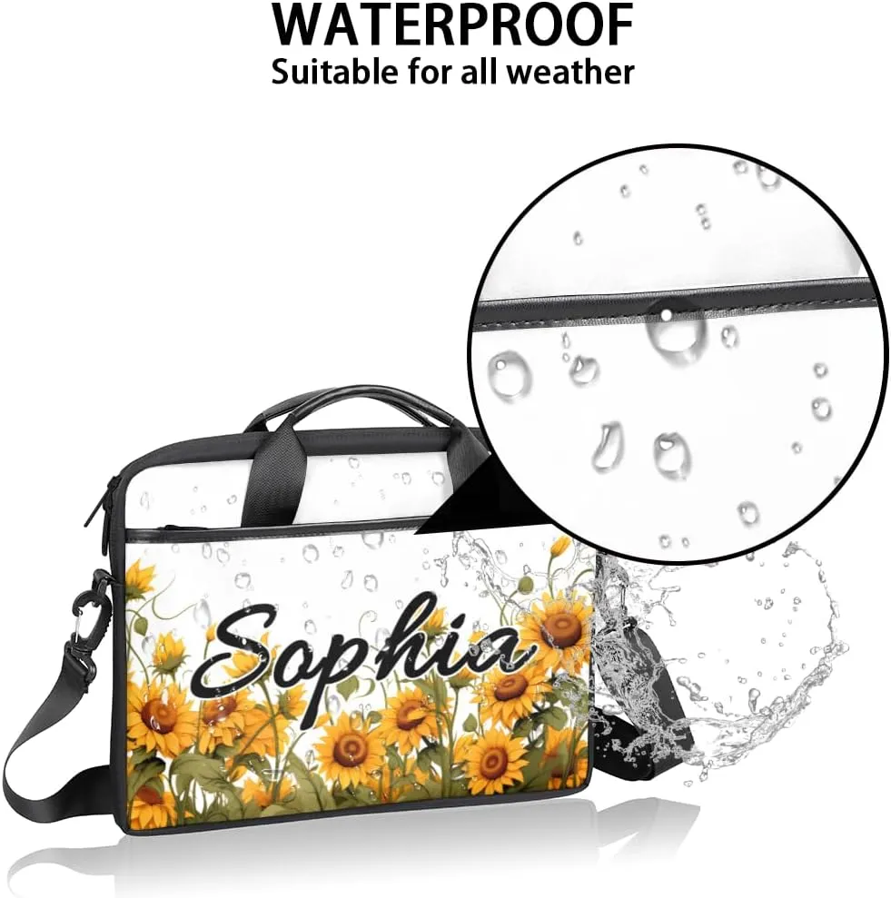 TropicalLife Personalized Laptop Bag 15 Inch Custom Sleeve Case with Handle Shoulder Strap Computer Messenger Bag