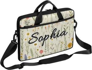 TropicalLife Personalized Laptop Bag 15 Inch Custom Sleeve Case with Handle Shoulder Strap Computer Messenger Bag