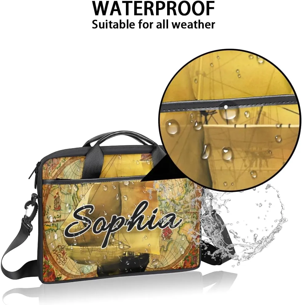 TropicalLife Personalized Laptop Bag 15 Inch Custom Sleeve Case with Handle Shoulder Strap Computer Messenger Bag